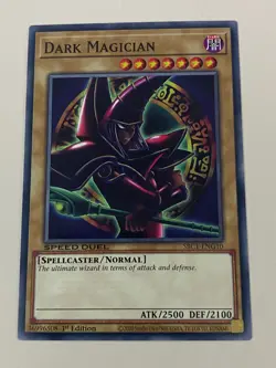 Yugioh Dark Magician x 3 - 1st Edition Red Cloak NM - Plus Free Holographic Card - Image 2