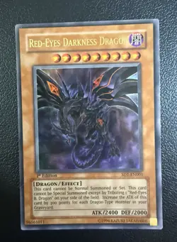 Konami Red-Eyes Darkness Dragon SD1-EN001 Dragon's Roar 1st Ed Ultra Rare Effect - Image 1