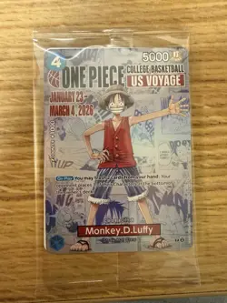 Bandai Namco ONE PIECE CARD GAME US VOYAGE Monkey.D.Luffy Promo Holo - Image 3