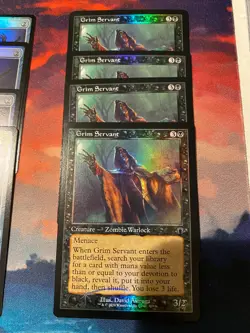 MTG Modern Horizons 3 Grim Servant Retro Frame Foil x 4 - Image 1