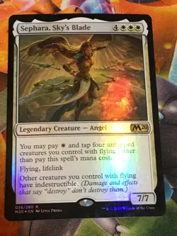 C6731 MTG MAGIC M20 CORE SET 2020 SERPHARA, SKY'S BLADE #036 FOIL HP RARE - Image 1