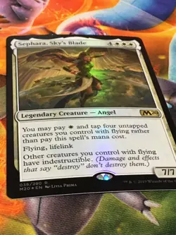 C6731 MTG MAGIC M20 CORE SET 2020 SERPHARA, SKY'S BLADE #036 FOIL HP RARE - Image 2