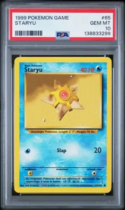 1999 POKEMON GAME BASE SET 65 STARYU PSA 10 GEM MINT - Image 1