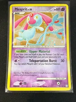 Mesprit Lv 50, 14/123 Holo Rare DP Mysterious Treasures Pokemon Card TCG MP - Image 1