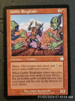 Goblin Ringleader Apocalypse NM Red Uncommon MAGIC THE GATHERING CARD (DS3D1B7) - Image 1