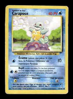 Carte Pokemon Carapuce 63/102 Set de Base FR - Image 1