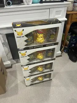 Lot of (4) Pokemon TCG Celebrations Premium Figure Collection Pikachu VMAX - Image 1