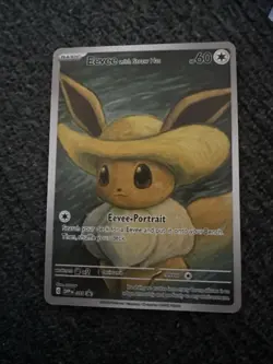 Pokemon Eevee Art Card with Straw Hat Van Gogh Black Star Promo DIY - Image 1