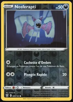 Carte Pokemon Nosferapti 089/163 Reverse Styles de Combat Francais - Image 1