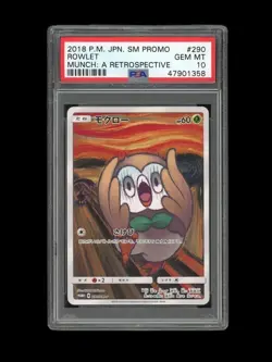 POKEMON PSA 10 GEM MINT ROWLET 2018 SCREAM JAPANESE PROMO MUNCH CARD 290/SM-P - Image 1