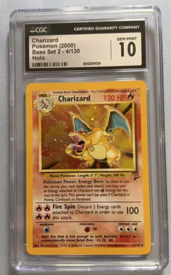 2000 Pokemon Base Set 2 Charizard Holo 4/130 CGC 10 💎 - Image 1