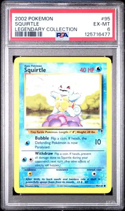 2002 Pokemon Legendary Collection #95 Squirtle Graded PSA 6 Ex-MT - Image 1