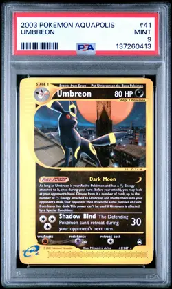 Umbreon PSA 9 2003 Pokemon Aquapolis #41 - Image 1