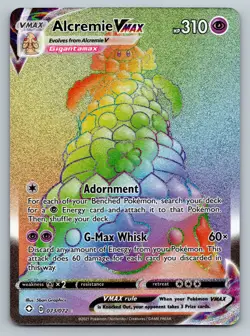 Alcremie VMAX 073/072 Shining Fates Secret Rare Rainbow NM Pokemon Card - Image 1