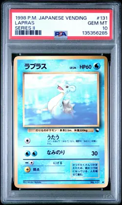 1998 POKEMON JPN VENDING SER II #131 LAPRAS PSA 10 - Image 1