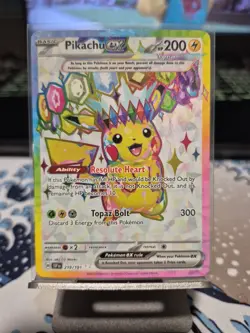 Pokemon Pikachu TCG Full Art Holo Card Surging Sparks EX 219/191 Ultra Rare - Image 1