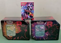 Pokemon Lot Of 3: Destined Rivals Booster Bundle, Nidoking And Persian Cat Tins - Image 1