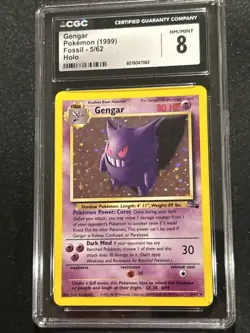 CGC 8 Gengar 1999 Fossil 5/62 Holo Pokemon Card - Image 3