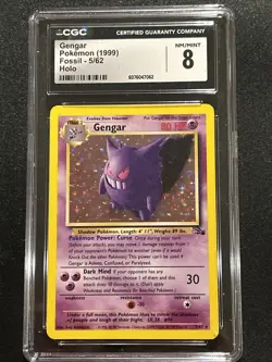 CGC 8 Gengar 1999 Fossil 5/62 Holo Pokemon Card - Image 4