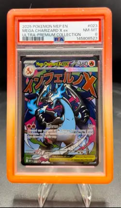 Pokemon Mega Charizard X ex 023 ME Black Star Promos PSA 8 Fast Shipping - Image 3
