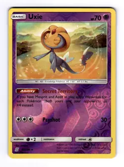 Uxie SM - Unified Minds #83 (2019) Reverse Holo NM Pokemon - Image 1
