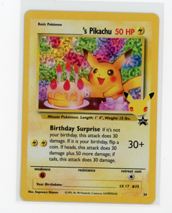 Pokemon Celebrations Birthday Pikachu #24 (TJ) - Image 1