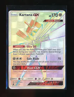 KARTANA GX 117/111 FULL ART RAINBOW HYPER RARE 2017 POKEMON TCG - Image 1