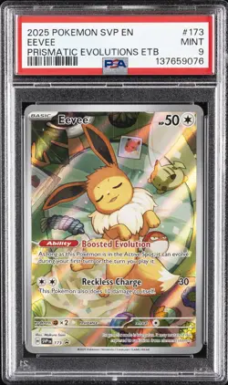 2025 POKEMON SVP EN-SV BLACK STAR PROMO #173 EEVEE PSA 9 - Image 1