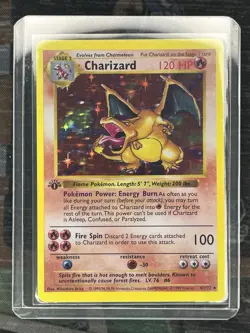 1st Edition Shadowless Charizard 4/102 Base Set Holo Pokemon /PRXY Fan Version - Image 1