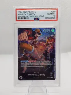 2024 ONE PIECE PROMOS PSA MAGAZINE EXCLUSIVE #060 MONKEY D. LUFFY PSA 10 - Image 1
