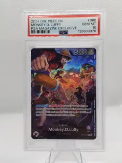 2024 ONE PIECE PROMOS PSA MAGAZINE EXCLUSIVE #060 MONKEY D. LUFFY PSA 10 - Image 2