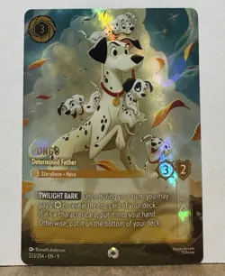 Disney lorcana Pongo - Determined Father (Enchanted) -MP Some Missing Foil - Image 1