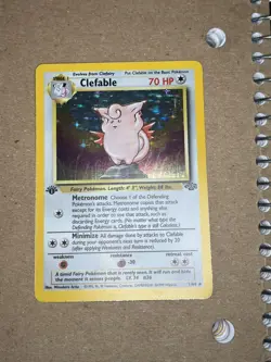 Pokemon Clefable 1st Edition Holo Rare Jungle 01/64 70 HP English Card - Image 1