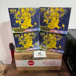 Pokemon Center Surging Sparks Scarlet & Violet Elite Trainer Box ETB CASE of 4 - Image 1