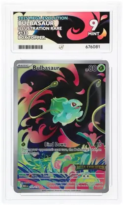 Pokemon Bulbasaur Stamped/Box Topper Mega Evolutions Card 133/132 Ace 9 Mint - Image 1
