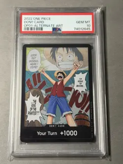 2022 One Piece DON!! Card Alternate Art Romance Dawn Foil PSA 10 FR: Blue Bottom - Image 1