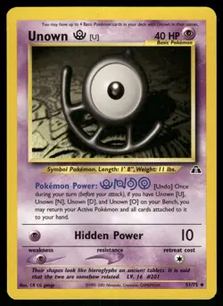 Unown [U] HP 51/75 Neo Discovery Pokemon Card - Image 1