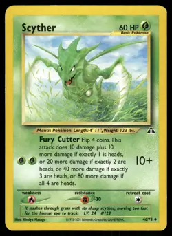Scyther MP 46/75 Neo Discovery Pokemon Card - Image 1