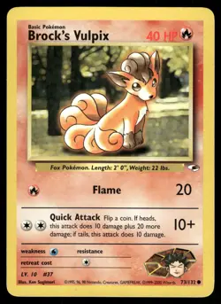 Brock's Vulpix HP 073/132 Gym Heroes Pokemon Card - Image 1