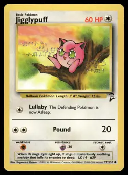 Jigglypuff MP 077/130 Base Set 2 Pokemon Card - Image 1