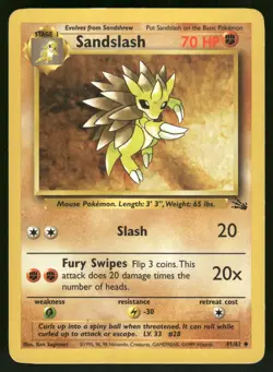 Sandslash MP 41/62 Fossil Pokemon Card - Image 1