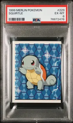 1999 Merlin Pokemon #229 Squirtle Puzzle Sticker PSA 6 - Image 1