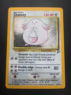 Pokemon Card – Chansey Holo – 3/130 – Base Set 2 – 2000 - Image 1