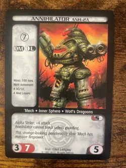 Battletech CCG TCG Card Game Rare Counterstrike Annihilator ANH-2A - Image 1
