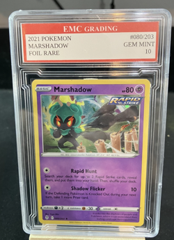 MARSHADOW HOLO FOIL 2025 Pokemon RARE #080/203 Card GRADED 10 MINT - Image 1
