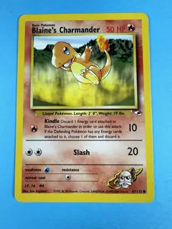 Blaine's Charmander 61/132 NM/MINT Normal Common Gym Heroes Pokemon Card - Image 1
