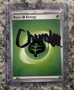 Chumlee Autographed 2023 Leaf Basic Energy Pokemon Card 001 - Pawn Stars Tv Show - Image 1