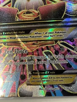 Pokemon Mega M Alakazam EX Full Art Ultra Rare Holo Card 118/124 Fates Collide - Image 3