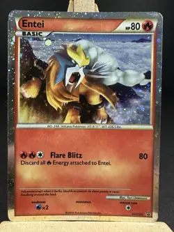 Entei HGSS20 Promo HeartGold SoulSilver Pokemon Card Holo Foil Rare MP/HP - Image 1
