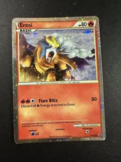 Entei HGSS20 Promo HeartGold SoulSilver Pokemon Card Holo Foil Rare MP/HP - Image 2